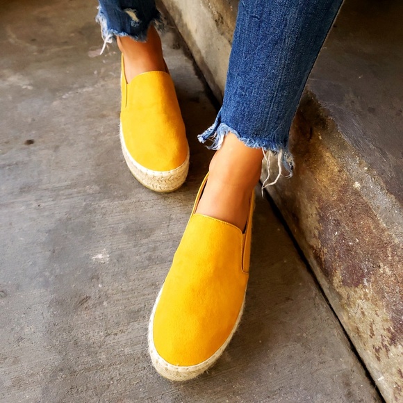 🚨LAST PAIR//The Lauren//yellow espadrille sneaker - Picture 2 of 5